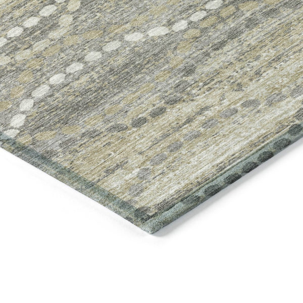 HomeRoots 10' Ogee Washable Indoor Outdoor Area Rug in Pewter & Ivory - Durable, Stylish, and Easy Care Solution 629676