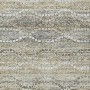HomeRoots 10' Ogee Washable Indoor Outdoor Area Rug in Pewter & Ivory - Durable, Stylish, and Easy Care Solution 629676