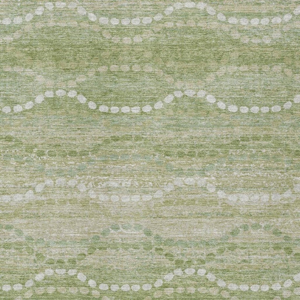 HomeRoots 5' X 8' Sage and Ivory Ogee Area Rug – Durable, Washable, Indoor-Outdoor Elegance for High-Traffic Spaces 629678