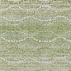 HomeRoots 8' X 10' Sage and Ivory Ogee Area Rug - Stylish, Durable, Washable Design for Indoor & Outdoor Spaces 629680