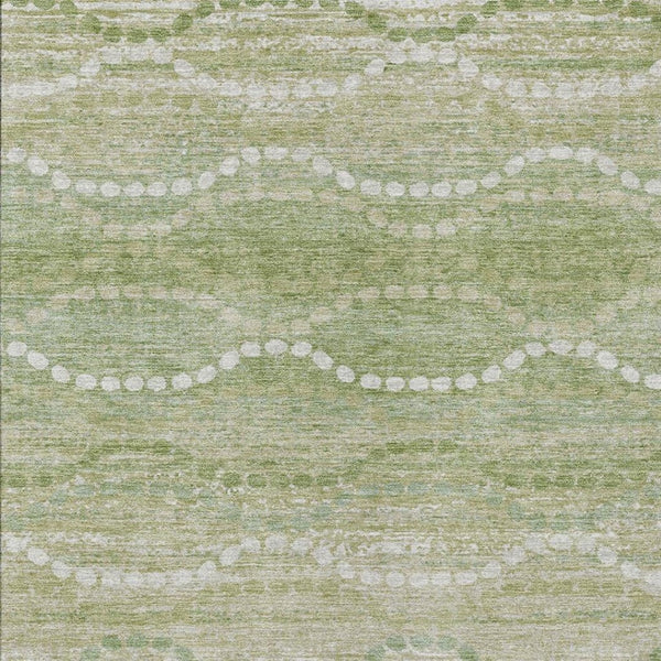 HomeRoots 8' X 10' Sage and Ivory Ogee Area Rug - Stylish, Durable, Washable Design for Indoor & Outdoor Spaces 629680