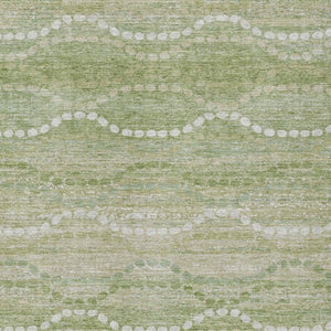 HomeRoots 9' X 12' Sage Ogee Area Rug - Washable, Durable, Indoor/Outdoor Design for High-Traffic Spaces 629681