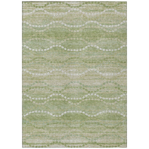 HomeRoots 9' X 12' Sage Ogee Area Rug - Washable, Durable, Indoor/Outdoor Design for High-Traffic Spaces 629681