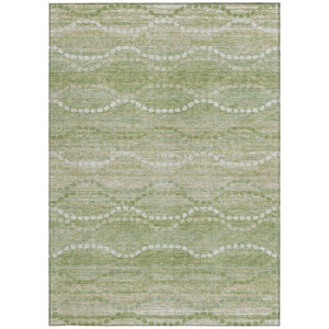 HomeRoots 10' Sage and Ivory Ogee Area Rug - Washable, Heavy-Duty Design for Indoor & Outdoor Durability 629682