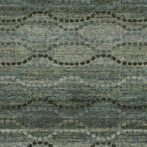 HomeRoots 5' Ogee Area Rug in Artichoke Green & Gray - Washable, Durable, Perfect for Indoor & Outdoor Spaces 629690