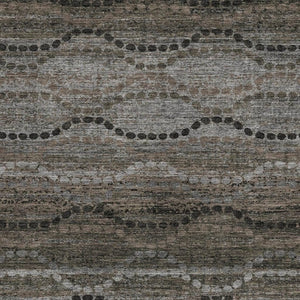 HomeRoots 5' Chocolate and Gray Ogee Washable Area Rug for Indoor/Outdoor Use – Durable, Stylish & Stain-Resistant 629696