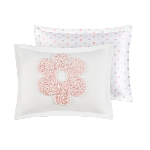 JLA Home Urban Habitat Kids - Floral Reversible Tufted Chenille Comforter Set for Kids — Whimsical Flower Pillow, Hypoallergenic Finish 88 L x 68 W x 1H UHK10-0226