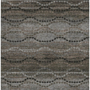 HomeRoots 8' X 10' Chocolate & Gray Ogee Area Rug - Durable, Washable Indoor/Outdoor Design for Stylish Spaces 629698