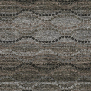 HomeRoots 9' X 12' Chocolate Ogee Area Rug - Durable, Washable, Indoor/Outdoor Design for High-Traffic Spaces 629699