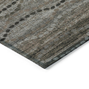 HomeRoots 10' x 14' Chocolate and Gray Ogee Area Rug - Washable, Durable, Perfect for Indoor & Outdoor Use! 629700