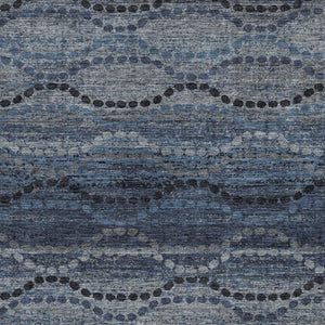 HomeRoots 9' X 12' Navy Blue & Gray Ogee Area Rug - Durable, Washable, Stylish for Indoor & Outdoor Spaces 629705