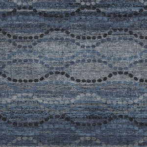 HomeRoots 10' Ogee Area Rug in Navy Blue & Gray - Stylish, Washable, Indoor/Outdoor Design for High-Traffic Spaces 629706