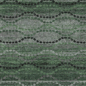 HomeRoots 8' X 10' Olive Green & Gray Ogee Area Rug - Stylish, Washable, Durable for Indoor & Outdoor Use! 629710