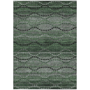HomeRoots 10' Ogee Patterned Olive Green & Gray Indoor/Outdoor Area Rug – Durable, Washable & Stylish Choice! 629712
