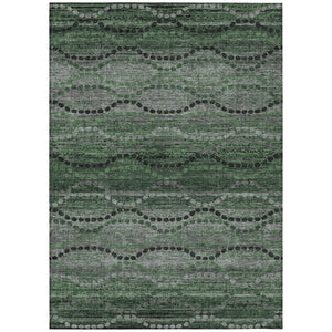 HomeRoots 10' Ogee Patterned Olive Green & Gray Indoor/Outdoor Area Rug – Durable, Washable & Stylish Choice! 629712