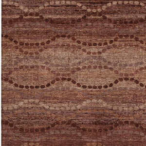 HomeRoots 5' Ogee Area Rug in Rust & Copper – Washable, Durable, Indoor/Outdoor, Family-Friendly Design! 629714