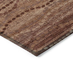 HomeRoots 8' Rust and Copper Round Ogee Rug – Stylish, Washable Area Rug for Indoor & Outdoor Use, Durable Design 629715