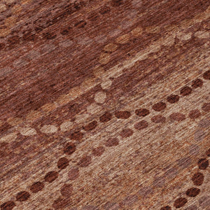 HomeRoots 8' Rust and Copper Round Ogee Rug – Stylish, Washable Area Rug for Indoor & Outdoor Use, Durable Design 629715