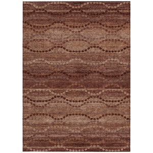 HomeRoots 8' X 10' Washable Rust and Copper Ogee Area Rug – Durable, Stylish, Indoor/Outdoor Comfort Solution 629716