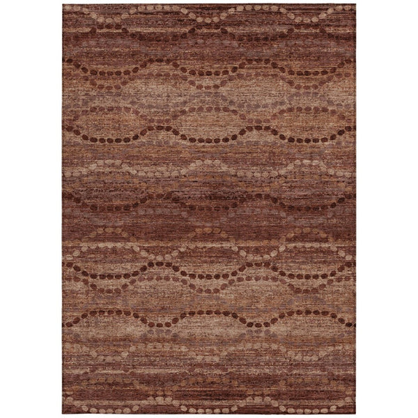 HomeRoots 8' X 10' Washable Rust and Copper Ogee Area Rug – Durable, Stylish, Indoor/Outdoor Comfort Solution 629716