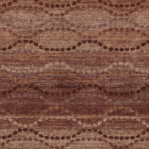 HomeRoots 8' X 10' Washable Rust and Copper Ogee Area Rug – Durable, Stylish, Indoor/Outdoor Comfort Solution 629716