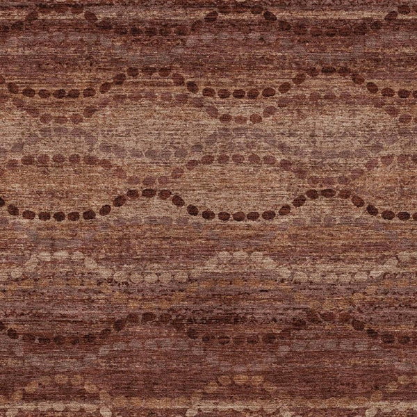 HomeRoots 9' Ogee Area Rug in Rust & Copper - Washable, Stain-Resistant, Durable for Indoor/Outdoor Spaces 629717