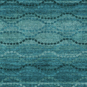 HomeRoots 5' Ogee Turquoise & Aqua Indoor Outdoor Area Rug – Durable, Washable, Versatile for High-Traffic Spaces 629720