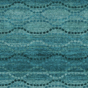 HomeRoots 8' X 10' Vibrant Turquoise & Aqua Ogee Washable Rug – Durable, Stylish & Perfect for Indoors/Outdoors! 629722