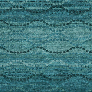 HomeRoots 9' X 12' Coastal Turquoise & Aqua Ogee Area Rug - Durable, Washable & Perfect for Indoor/Outdoor Use 629723