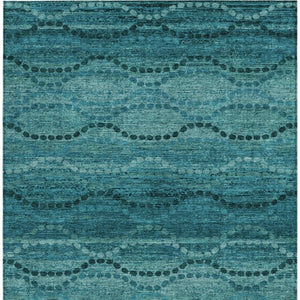 HomeRoots 10' Turquoise & Aqua Ogee Indoor Outdoor Area Rug – Durable, Washable & Stylish for Any Space 629724