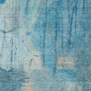 HomeRoots 9' X 12' Blue And Beige Abstract Area Rug – Stylish, Washable, Durable for Indoor & Outdoor Spaces 629729