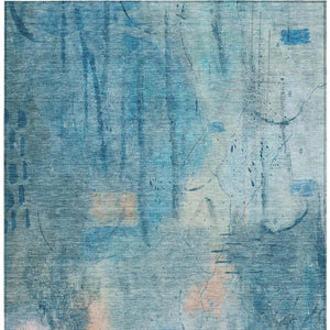 HomeRoots 10' Blue and Beige Abstract Area Rug - Stylish, Washable, Durable for Indoor & Outdoor Use, 10'x14' 629730