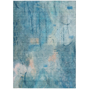 HomeRoots 10' Blue and Beige Abstract Area Rug - Stylish, Washable, Durable for Indoor & Outdoor Use, 10'x14' 629730
