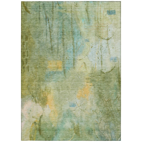 HomeRoots 5' X 8' Sage and Gold Abstract Area Rug - Stylish, Washable, Durable for Indoor & Outdoor Spaces! 629738