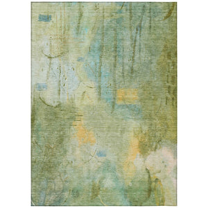 HomeRoots 5' X 8' Sage and Gold Abstract Area Rug - Stylish, Washable, Durable for Indoor & Outdoor Spaces! 629738
