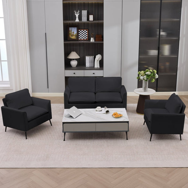 English Elm Ts Cat Paw Faux Leather Accent Chair Nordic Retro Single Seat for Bedroom Lounge Black W2311P457732