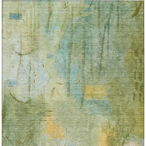 HomeRoots 8' X 10' Sage and Gold Abstract Area Rug – Washable, Durable, Stylish for Indoor and Outdoor Use 629740