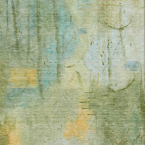 HomeRoots 9' X 12' Sage and Gold Abstract Area Rug - Washable, Durable, Stylish for Indoor and Outdoor Spaces 629741
