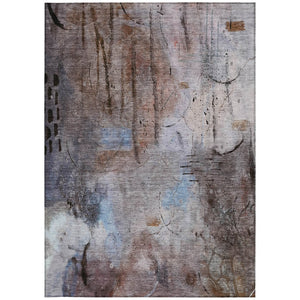 HomeRoots 5' X 8' Stylish Taupe and Brown Abstract Washable Area Rug for Indoor Outdoor Durability & Comfort 629750