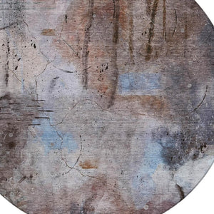 HomeRoots 8' Taupe and Brown Round Area Rug - Stylish, Washable, Durable for Indoor & Outdoor Spaces, Modern Design 629751