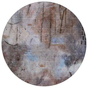 HomeRoots 8' Taupe and Brown Round Area Rug - Stylish, Washable, Durable for Indoor & Outdoor Spaces, Modern Design 629751