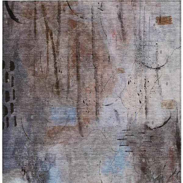 HomeRoots 9' Taupe and Brown Abstract Washable Area Rug - Durable, Stylish, and Perfect for Indoor/Outdoor Use! 629753