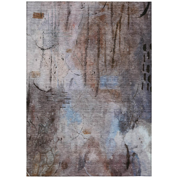 HomeRoots 9' Taupe and Brown Abstract Washable Area Rug - Durable, Stylish, and Perfect for Indoor/Outdoor Use! 629753