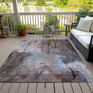 HomeRoots 9' Taupe and Brown Abstract Washable Area Rug - Durable, Stylish, and Perfect for Indoor/Outdoor Use! 629753