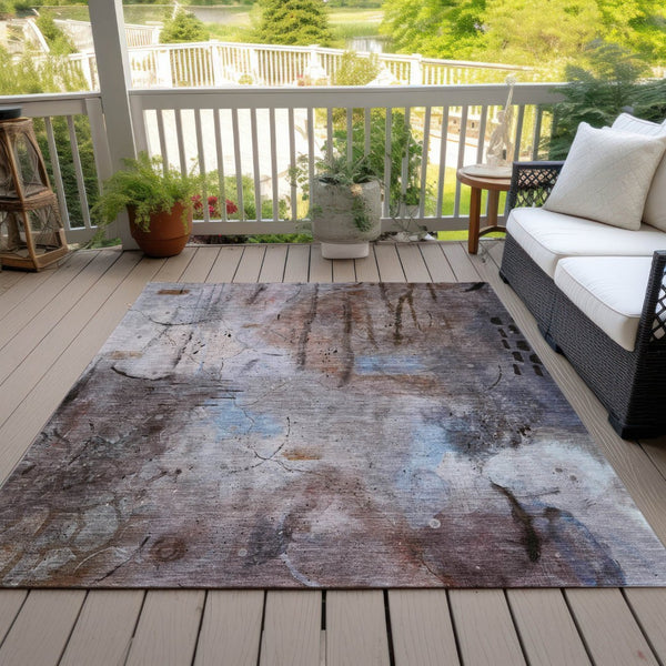 HomeRoots 9' Taupe and Brown Abstract Washable Area Rug - Durable, Stylish, and Perfect for Indoor/Outdoor Use! 629753