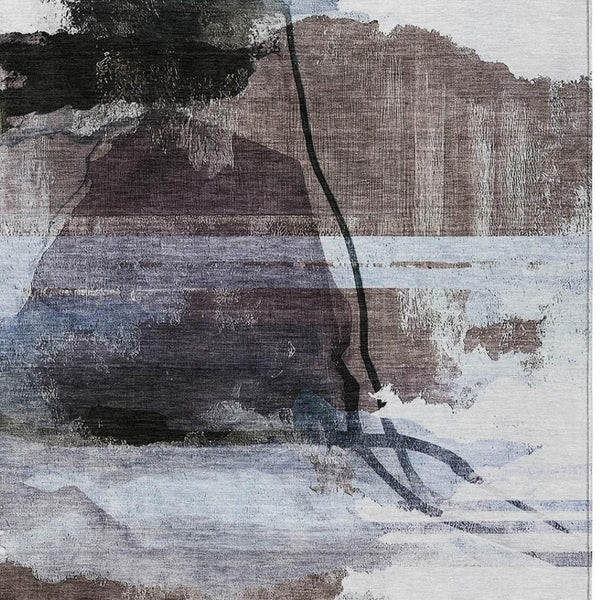 HomeRoots 9' Abstract Brown and Ivory Washable Area Rug - Durable Indoor/Outdoor Design for Busy Homes 629759