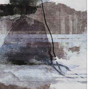 HomeRoots 10' X 14' Abstract Brown and Ivory Washable Rug - Durable Indoor/Outdoor Design for Every Space! 629760