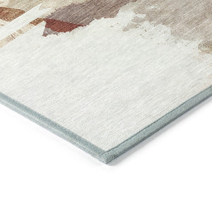 HomeRoots 8' Terra Cotta & Ivory Round Area Rug – Stylish, Washable, Stain-Resistant for Indoor/Outdoor Use 629781