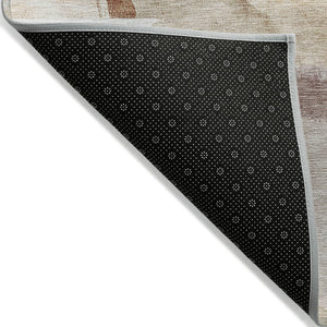 HomeRoots 8' X 10' Terra Cotta & Ivory Abstract Washable Rug for Indoor/Outdoor Spaces - Durable & Stylish! 629782