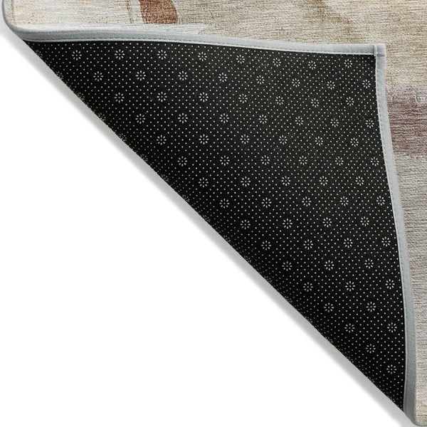 HomeRoots 8' X 10' Terra Cotta & Ivory Abstract Washable Rug for Indoor/Outdoor Spaces - Durable & Stylish! 629782
